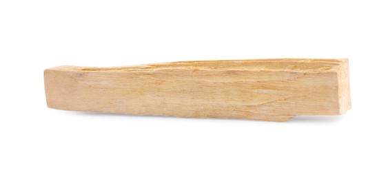 Photo of One palo santo stick on white background