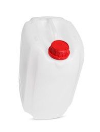 One plastic canister in air on white background