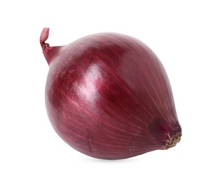 Photo of Fresh red onion isolated on white. Vegetable root