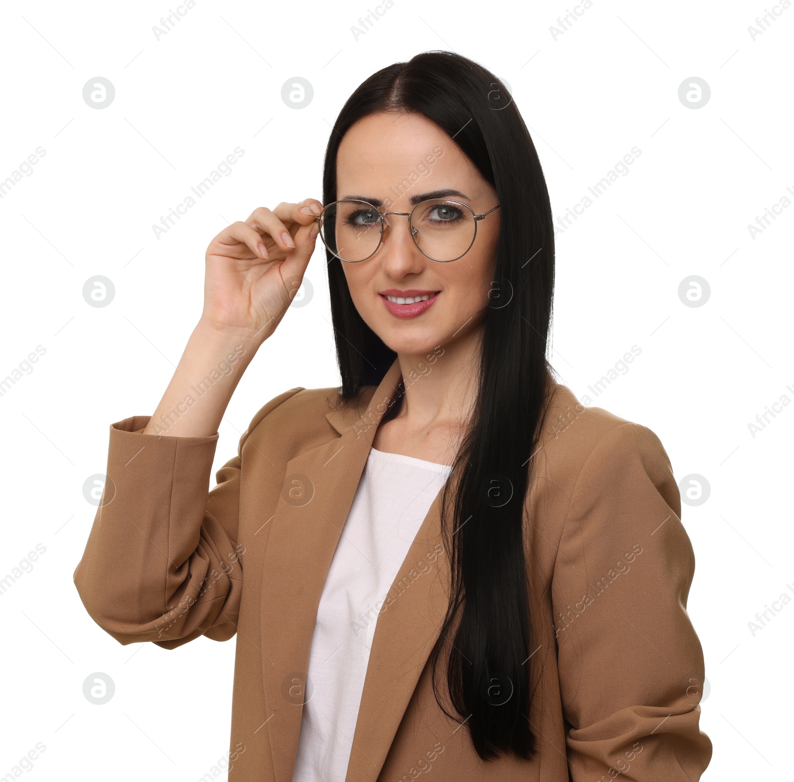 Photo of Portrait of English teacher on white background