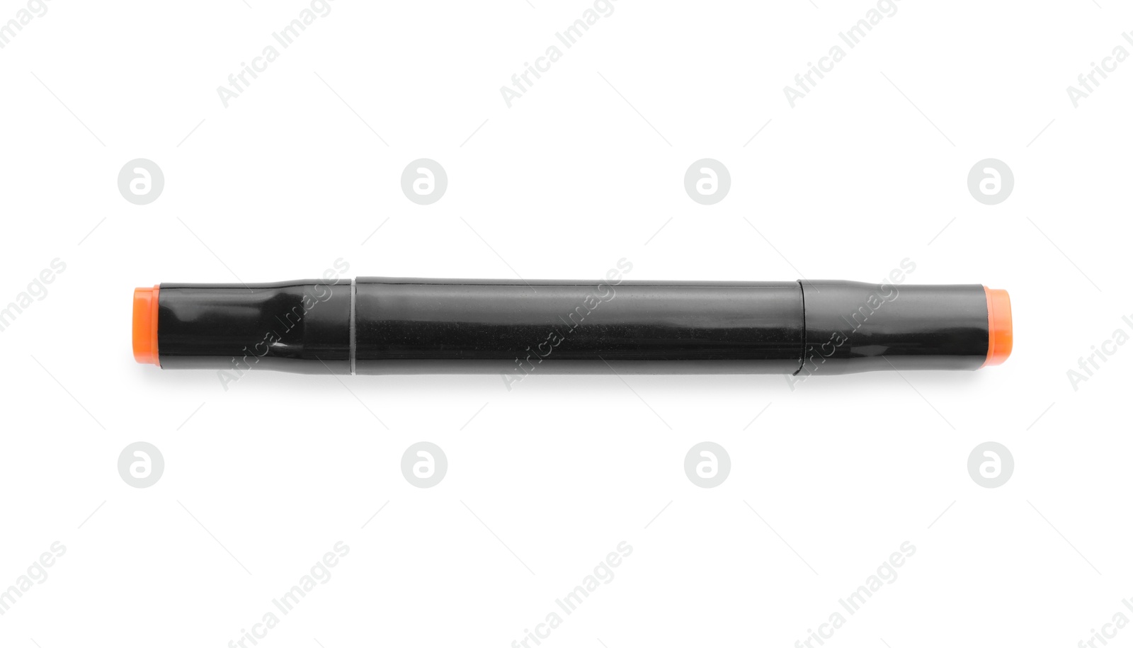 Photo of One double sided marker isolated on white, top view