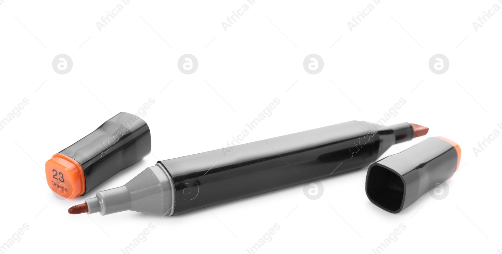 Photo of One double sided marker isolated on white