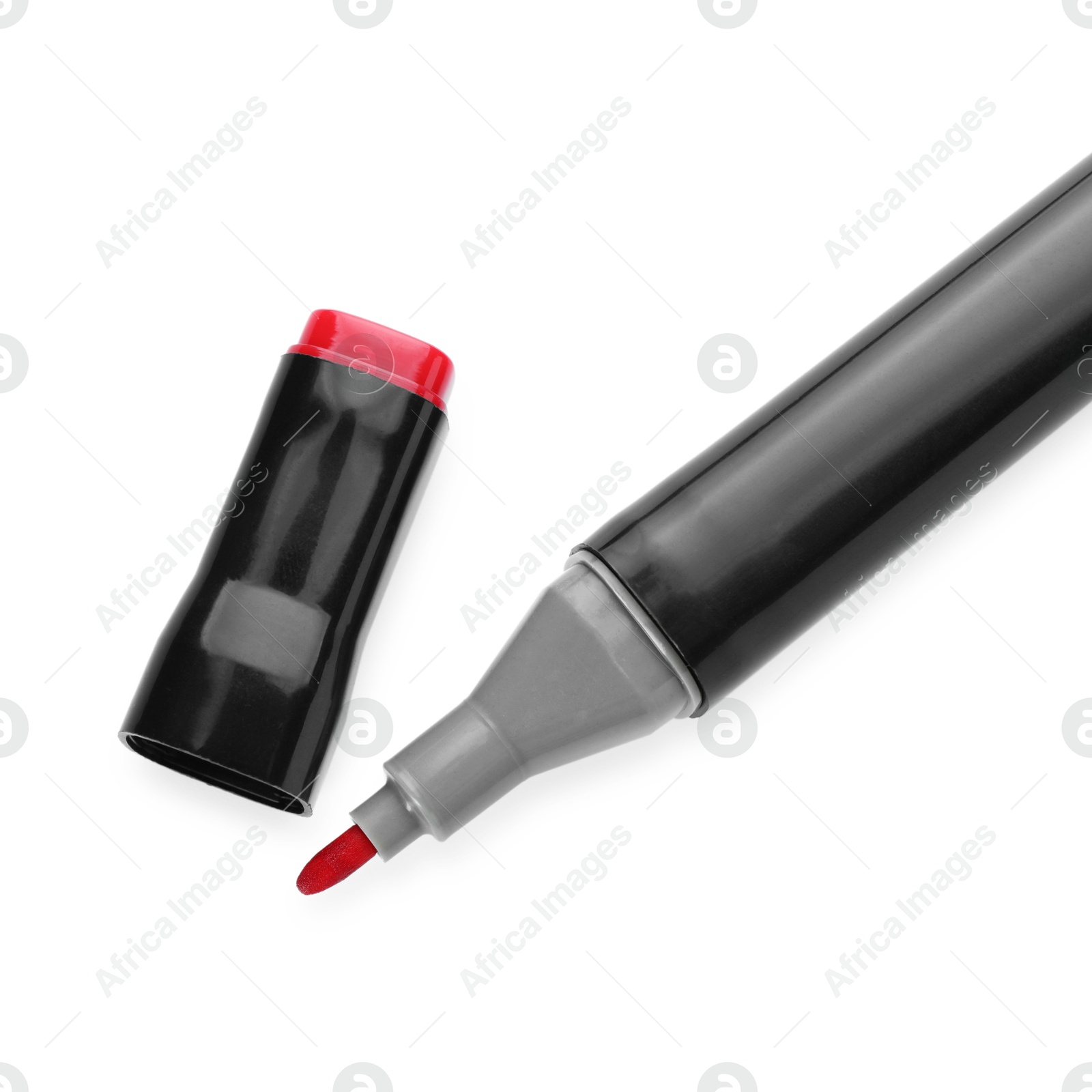 Photo of One color marker isolated on white, top view