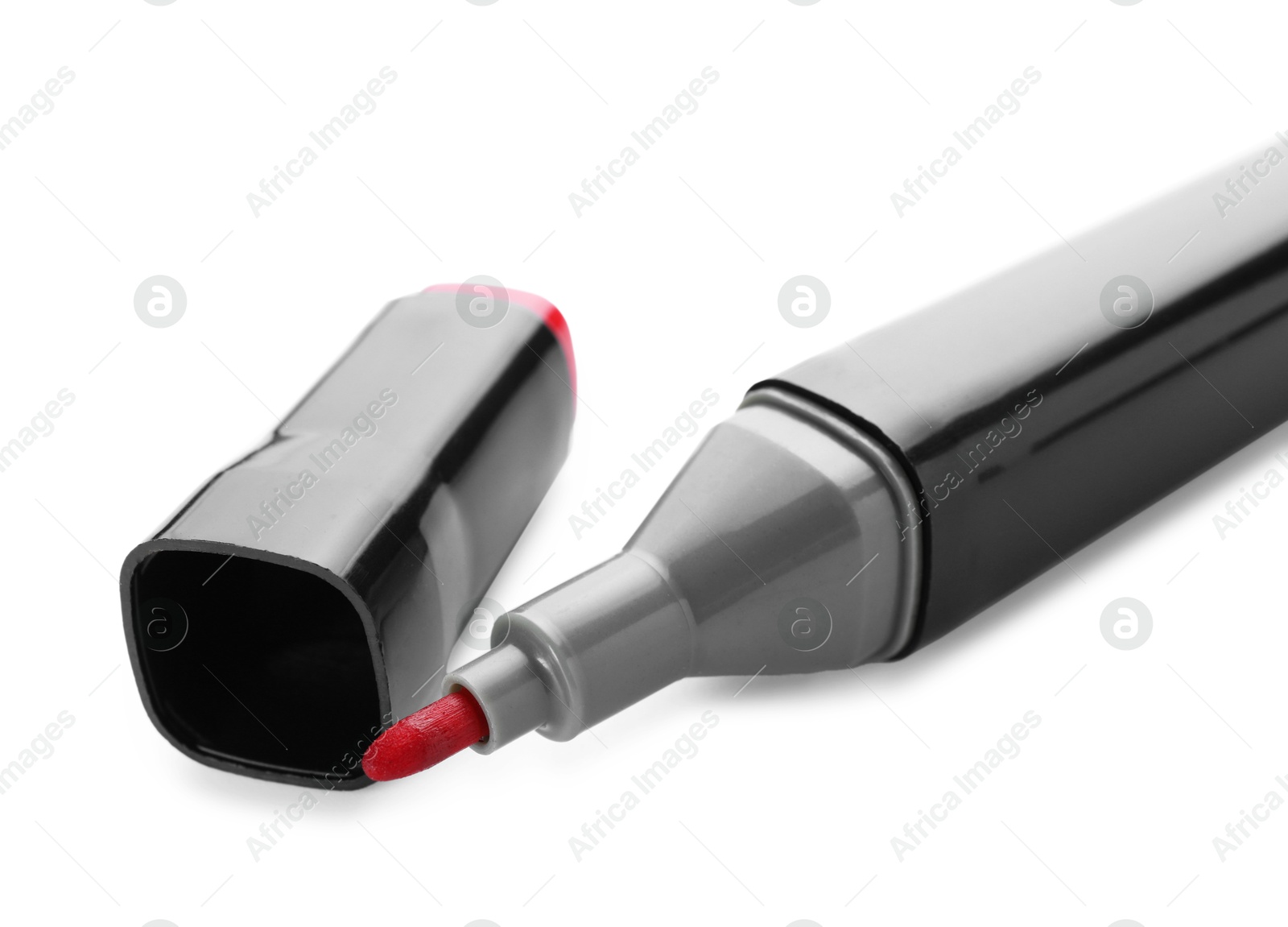 Photo of One color marker with cap isolated on white