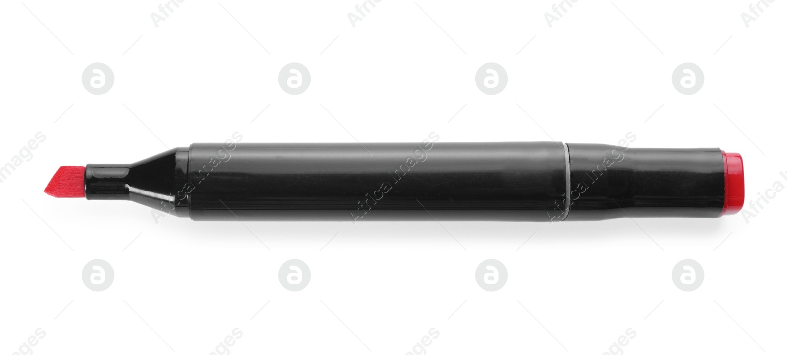 Photo of One double sided marker isolated on white, top view