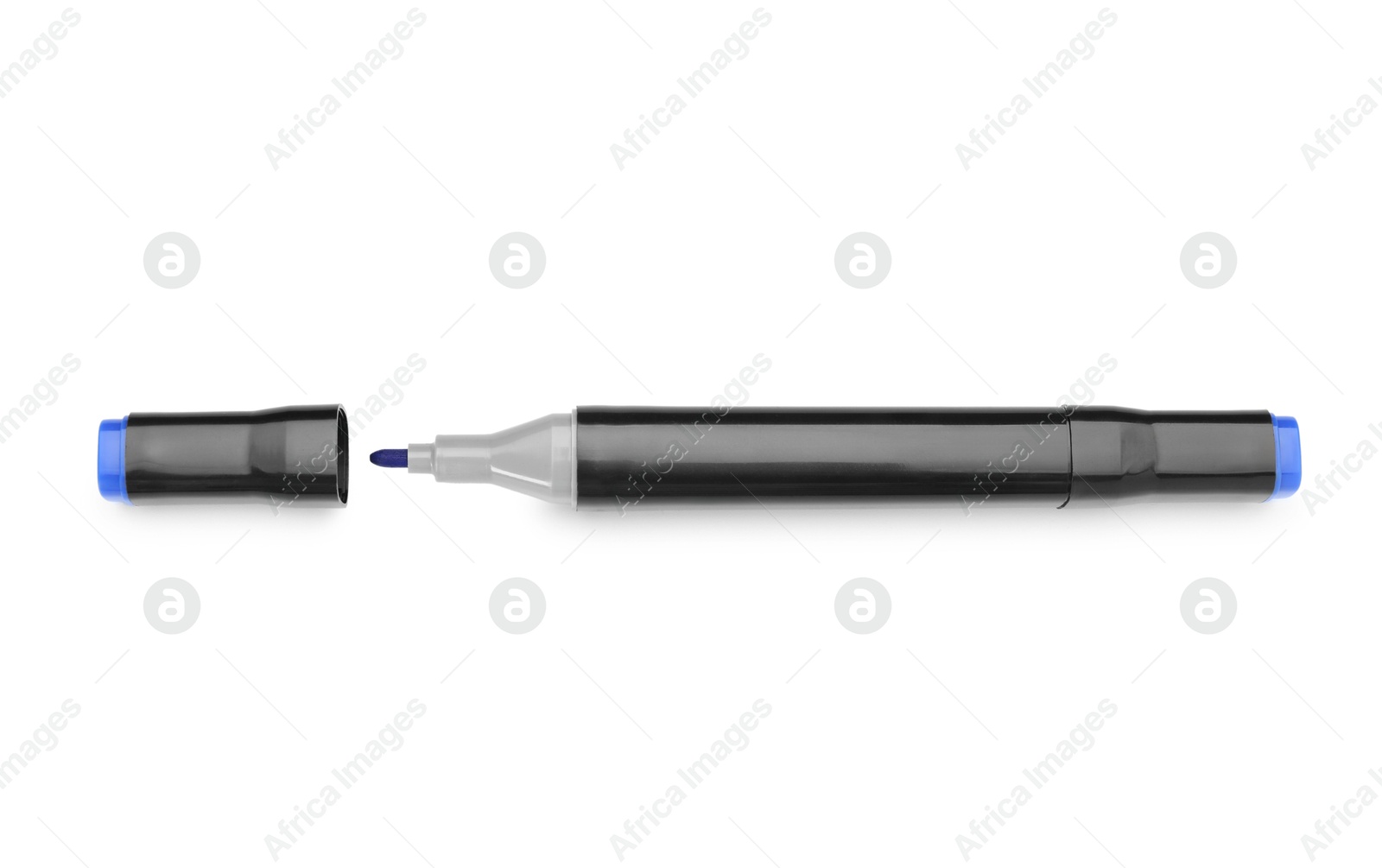 Photo of One double sided marker isolated on white, top view