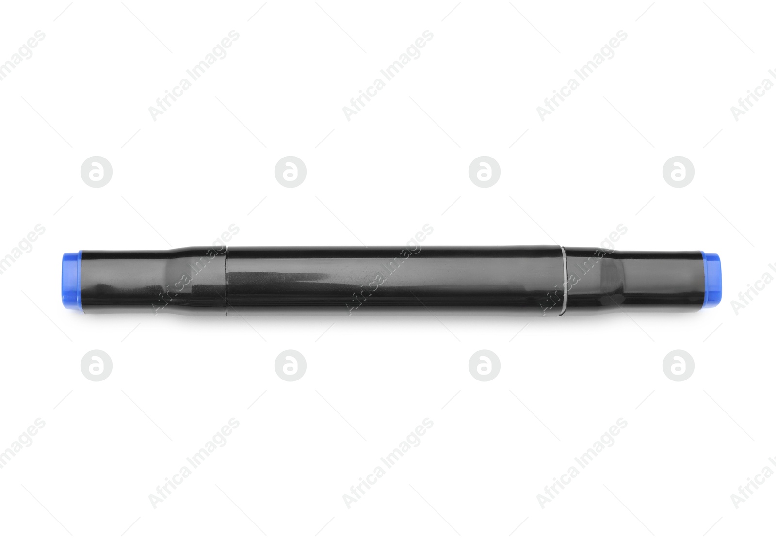 Photo of One double sided marker isolated on white, top view