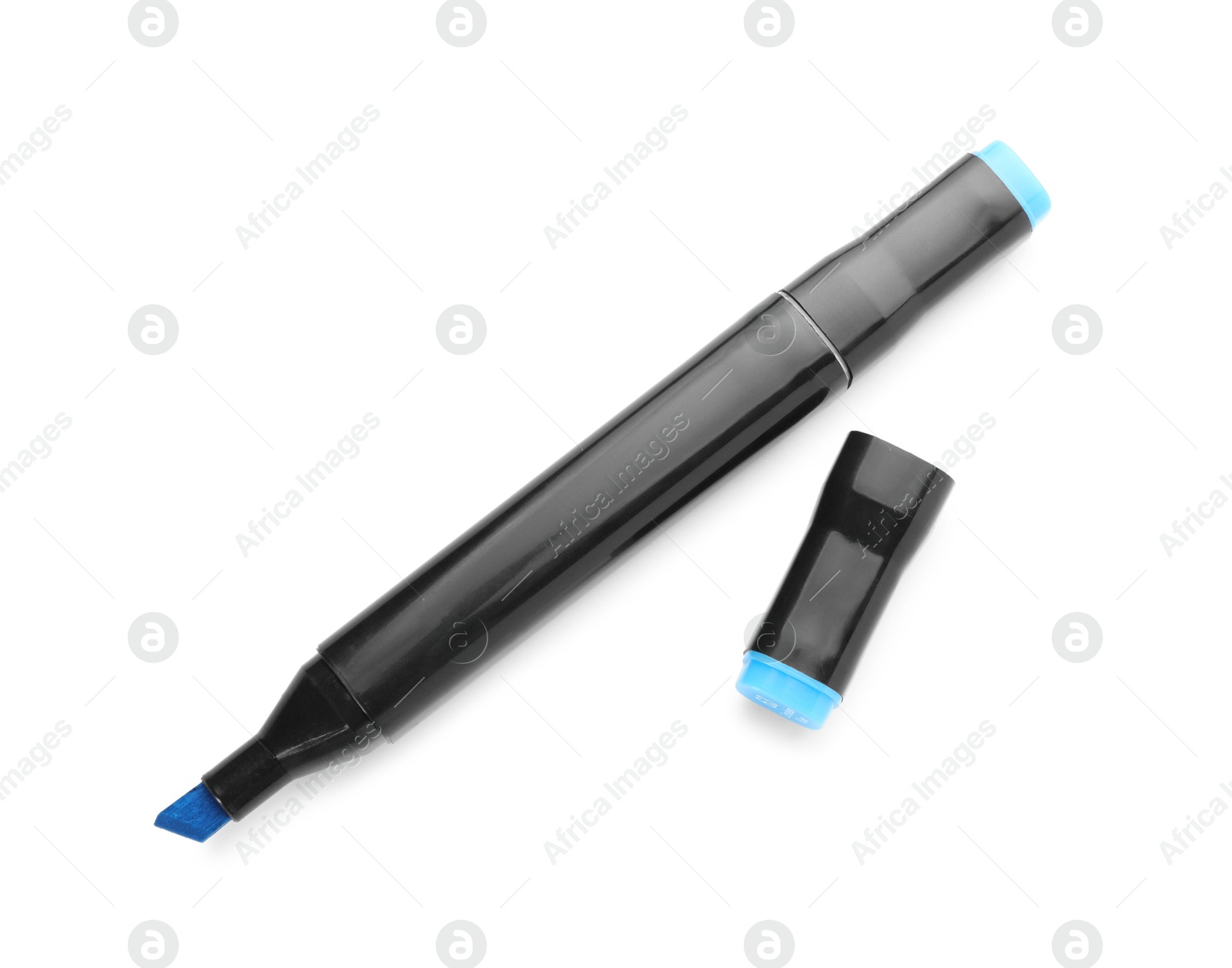 Photo of One double sided marker isolated on white, top view