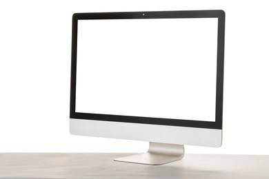 Photo of Computer monitor isolated on white. Modern technology