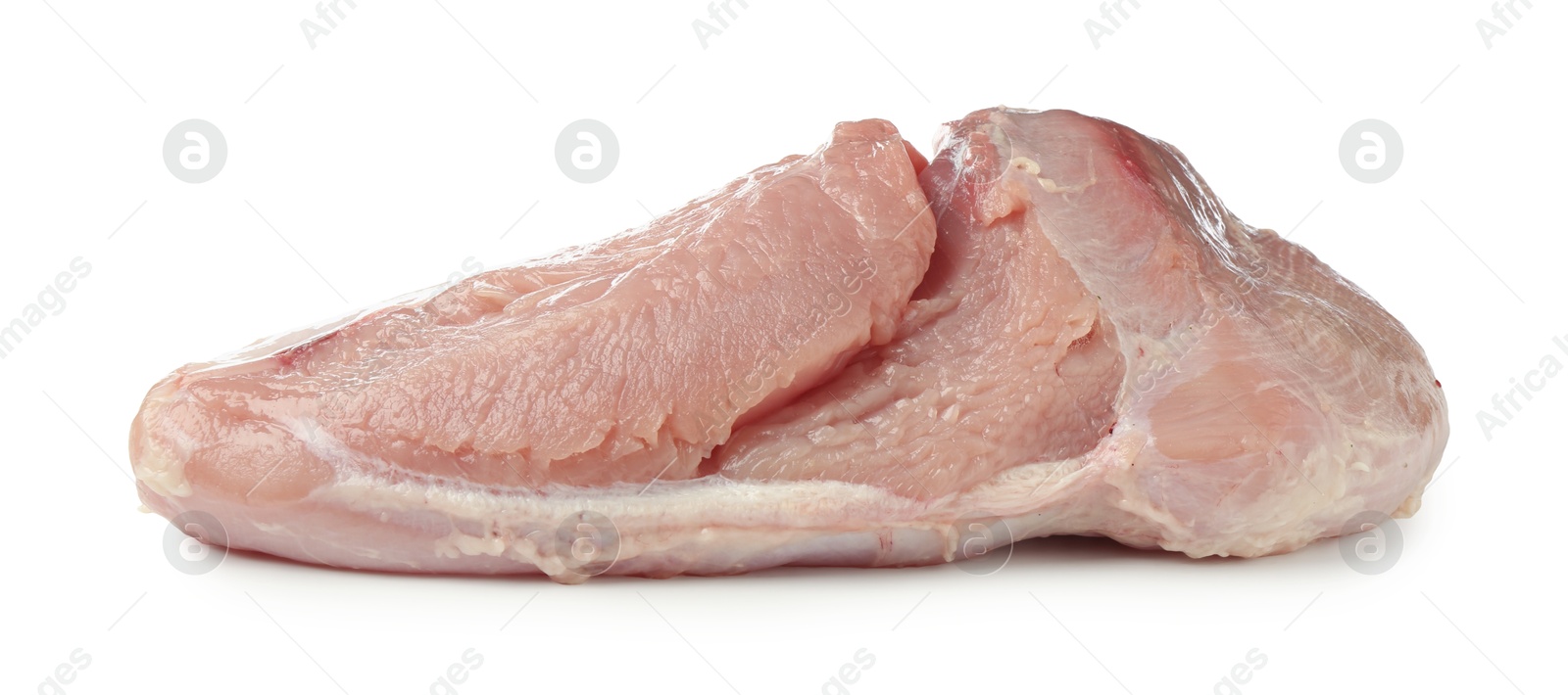 Photo of One raw turkey breast isolated on white