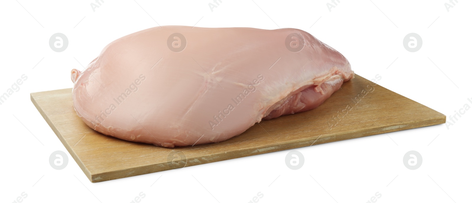 Photo of One raw turkey breast isolated on white