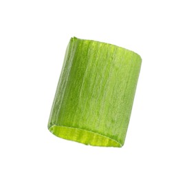 Photo of Piece of fresh chopped green onion isolated on white