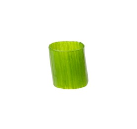 Photo of Piece of fresh chopped green onion isolated on white