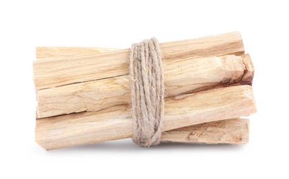 Photo of Bunch of palo santo sticks on white background