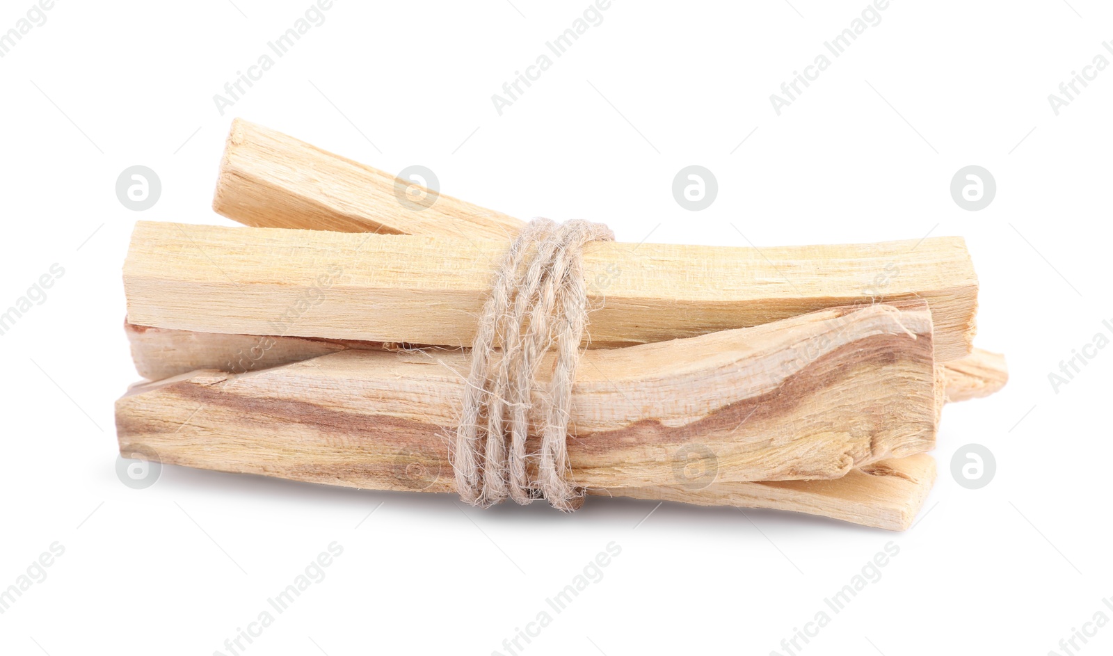 Photo of Bunch of palo santo sticks on white background