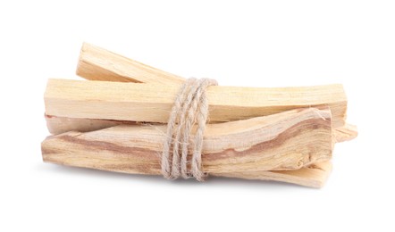 Photo of Bunch of palo santo sticks on white background