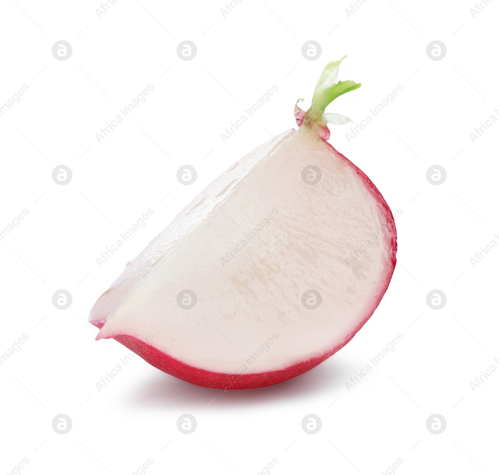 Photo of Piece of fresh ripe radish isolated on white