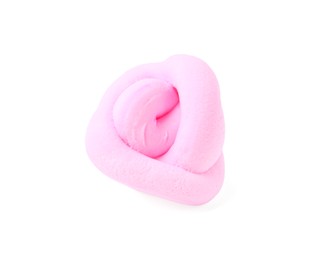 Photo of Bright pink play dough isolated on white