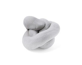 Photo of Piece of grey play dough isolated on white