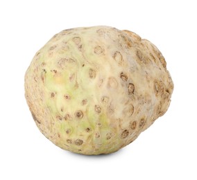 Photo of One fresh celery root isolated on white