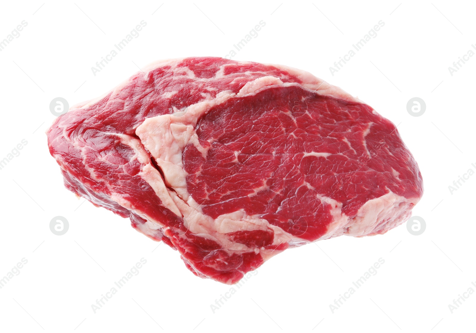 Photo of Piece of raw beef meat isolated on white