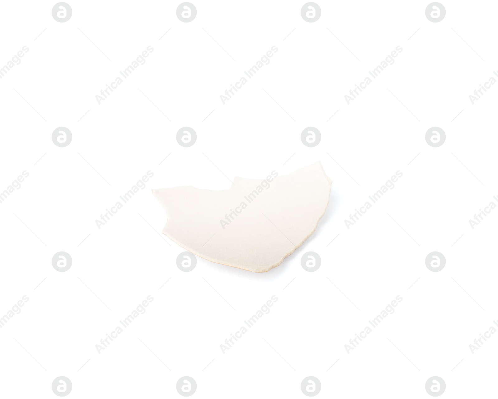 Photo of One piece of broken eggshell isolated on white