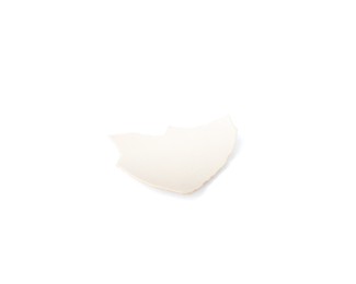 Photo of One piece of broken eggshell isolated on white