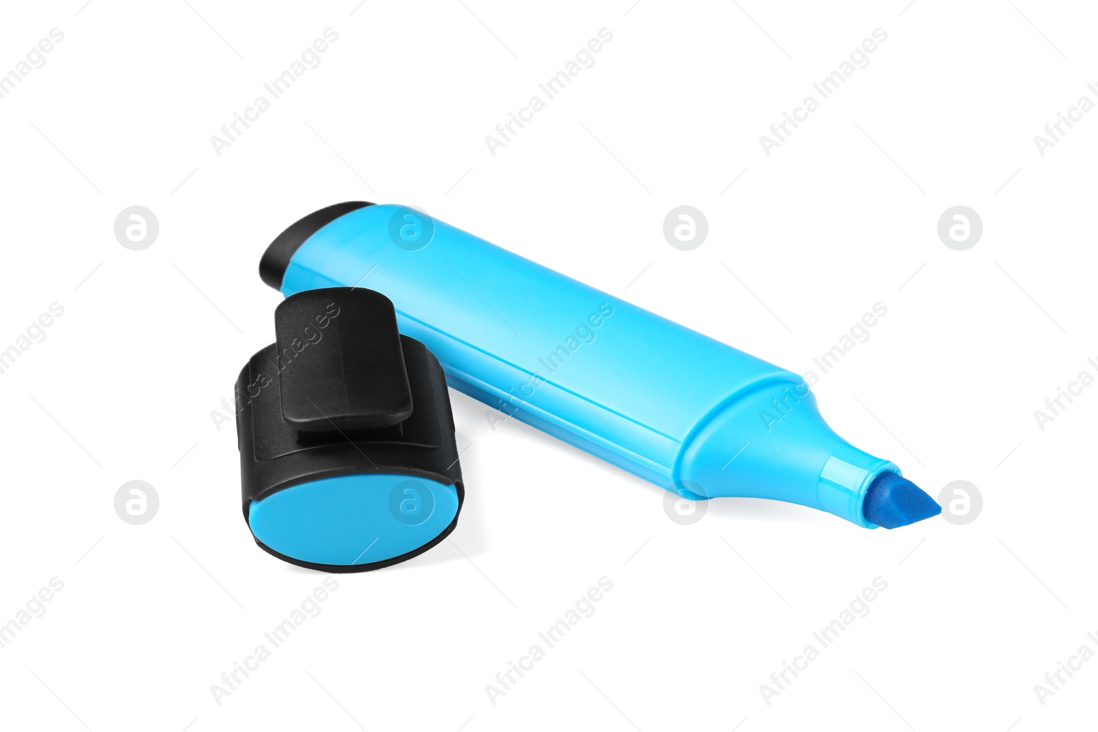 Photo of Bright highlighter and cap isolated on white