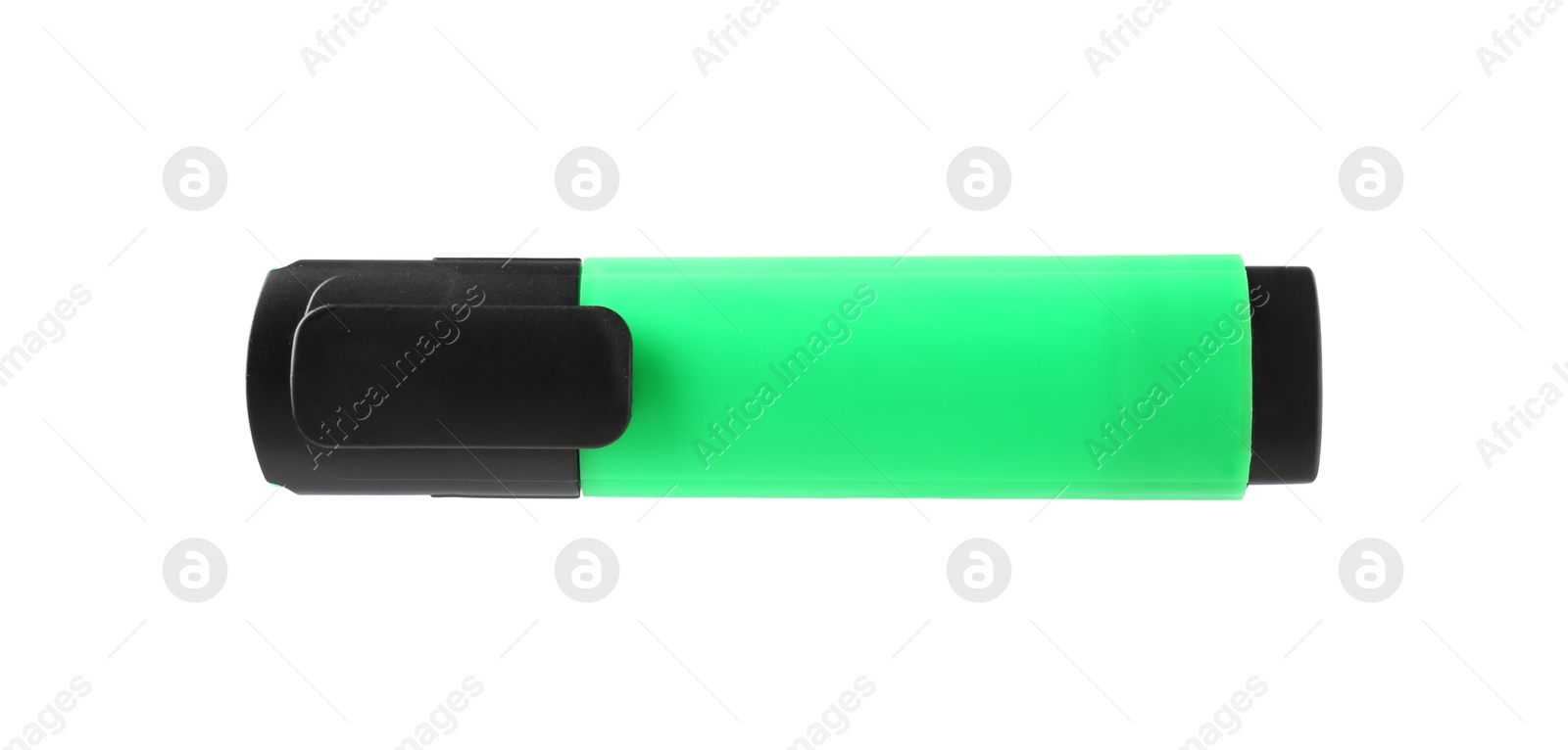 Photo of One bright highlighter in air isolated on white