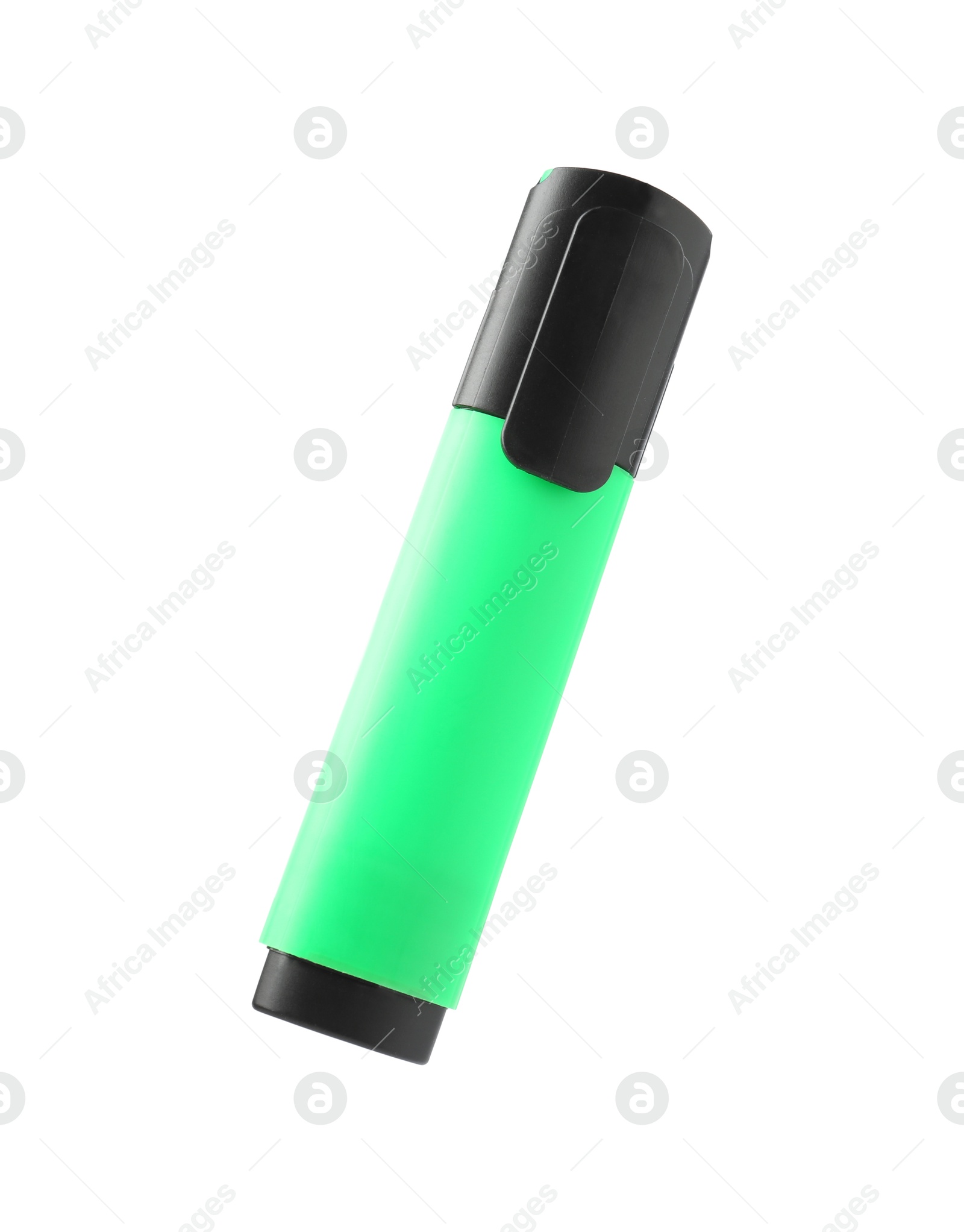 Photo of One bright highlighter in air isolated on white