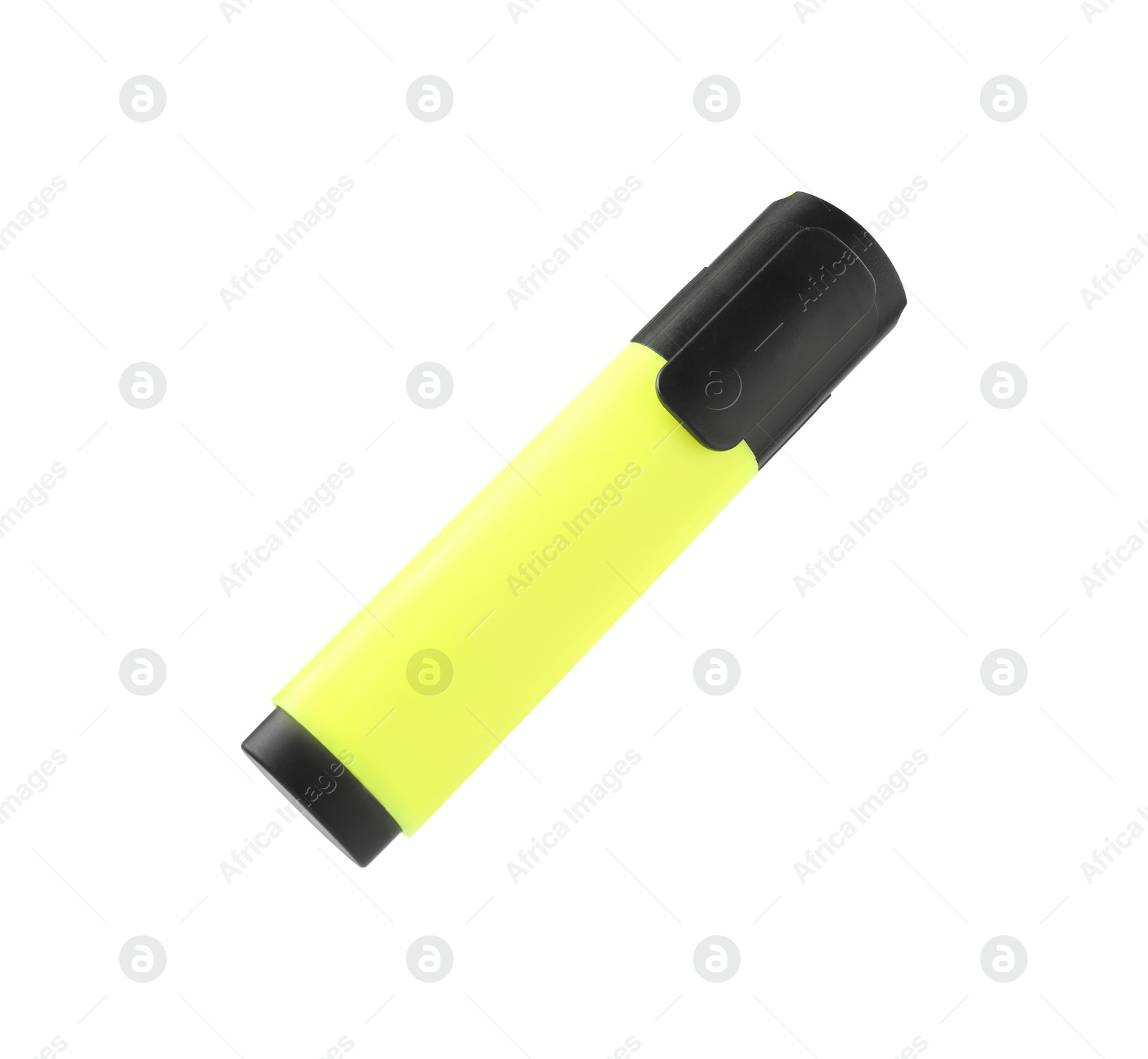 Photo of One bright highlighter in air isolated on white