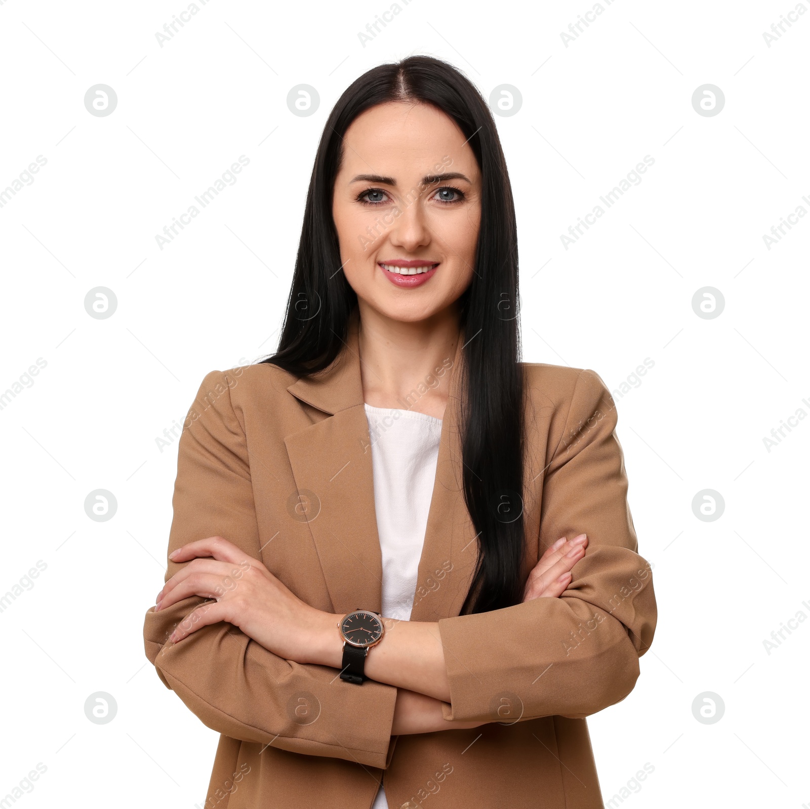 Photo of Portrait of English teacher on white background