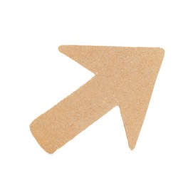 Photo of One kraft paper arrow isolated on white