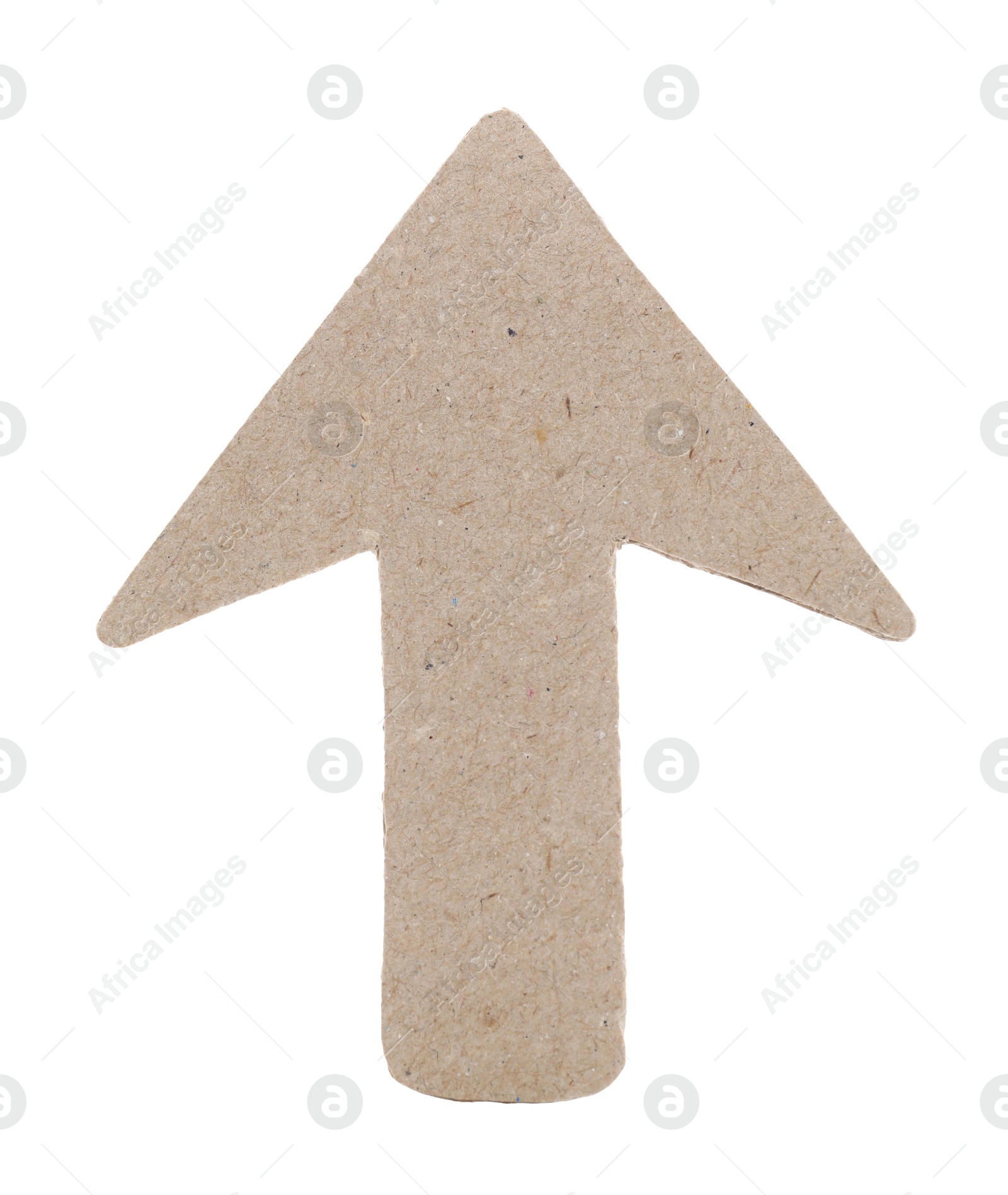 Photo of One kraft paper arrow isolated on white