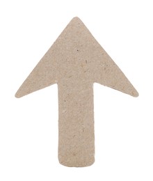 Photo of One kraft paper arrow isolated on white