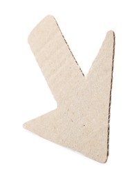 Photo of One kraft paper arrow isolated on white