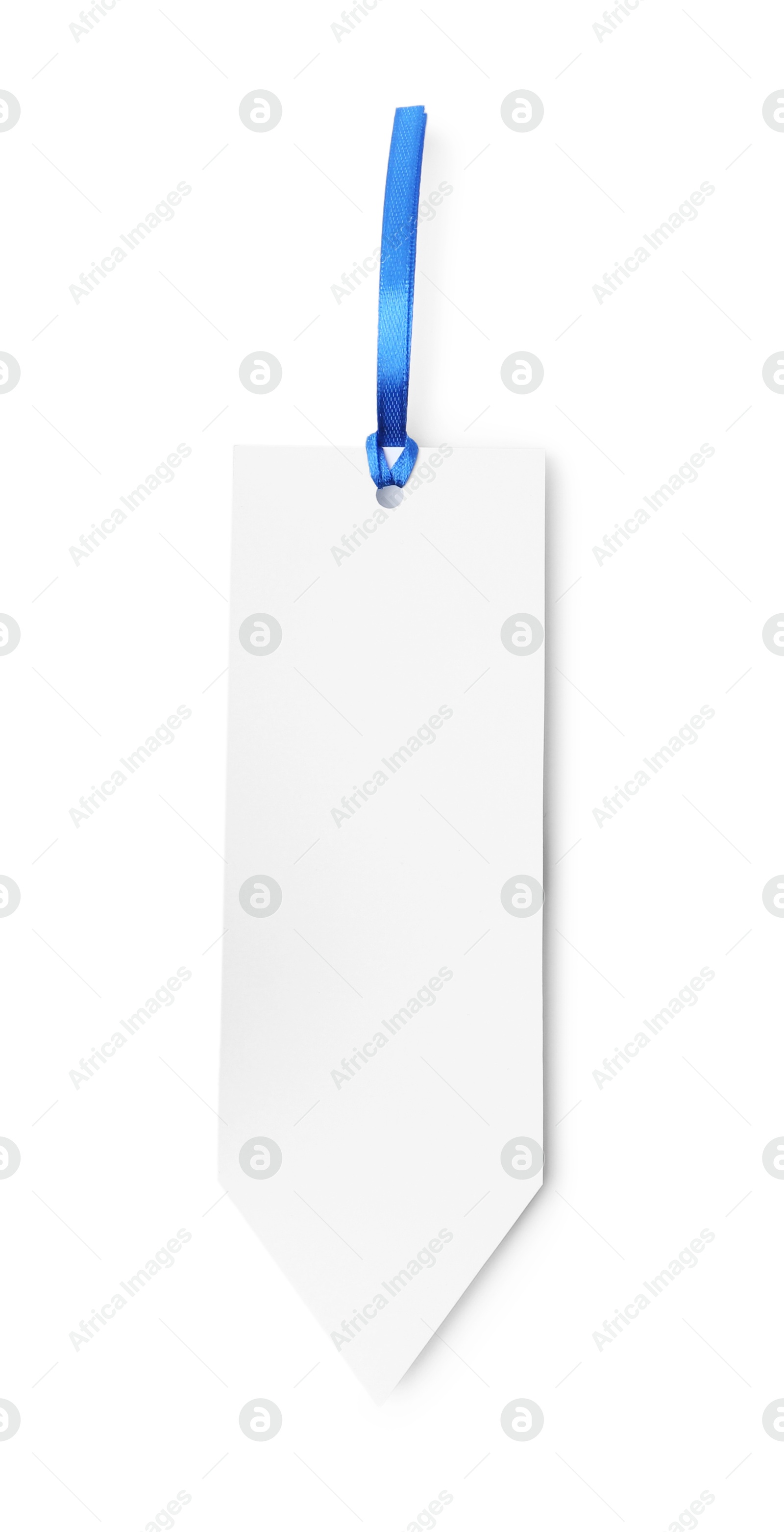 Photo of One paper bookmark isolated on white, top view