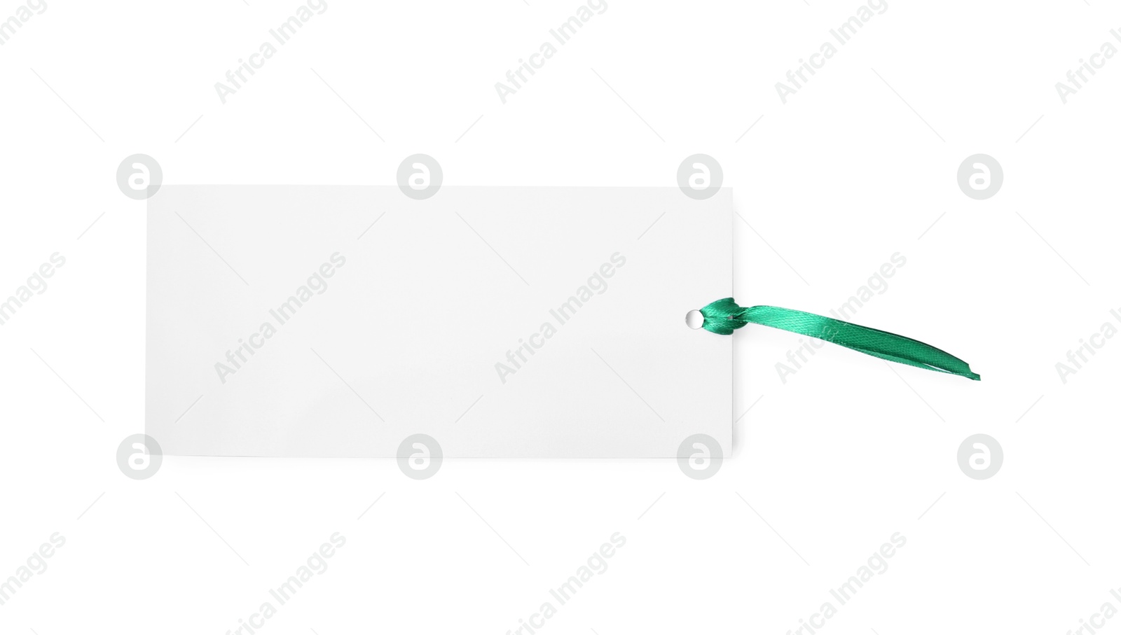 Photo of One paper bookmark isolated on white, top view