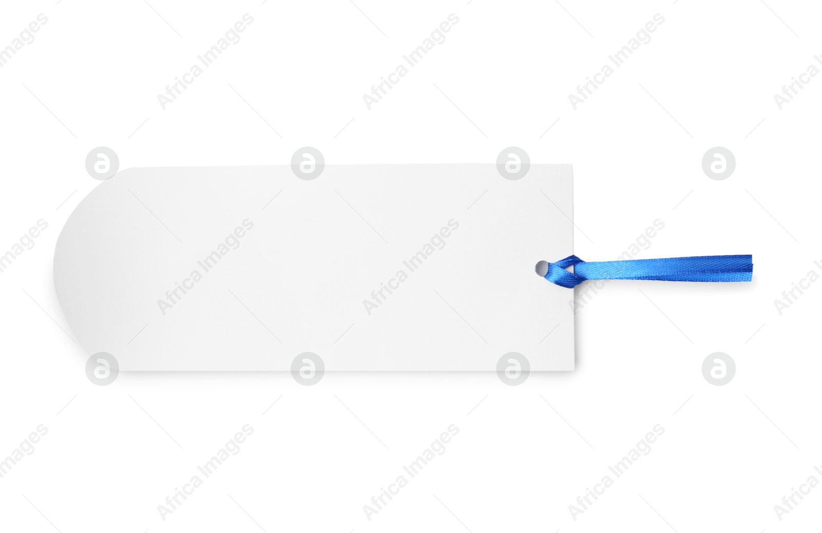 Photo of One paper bookmark isolated on white, top view