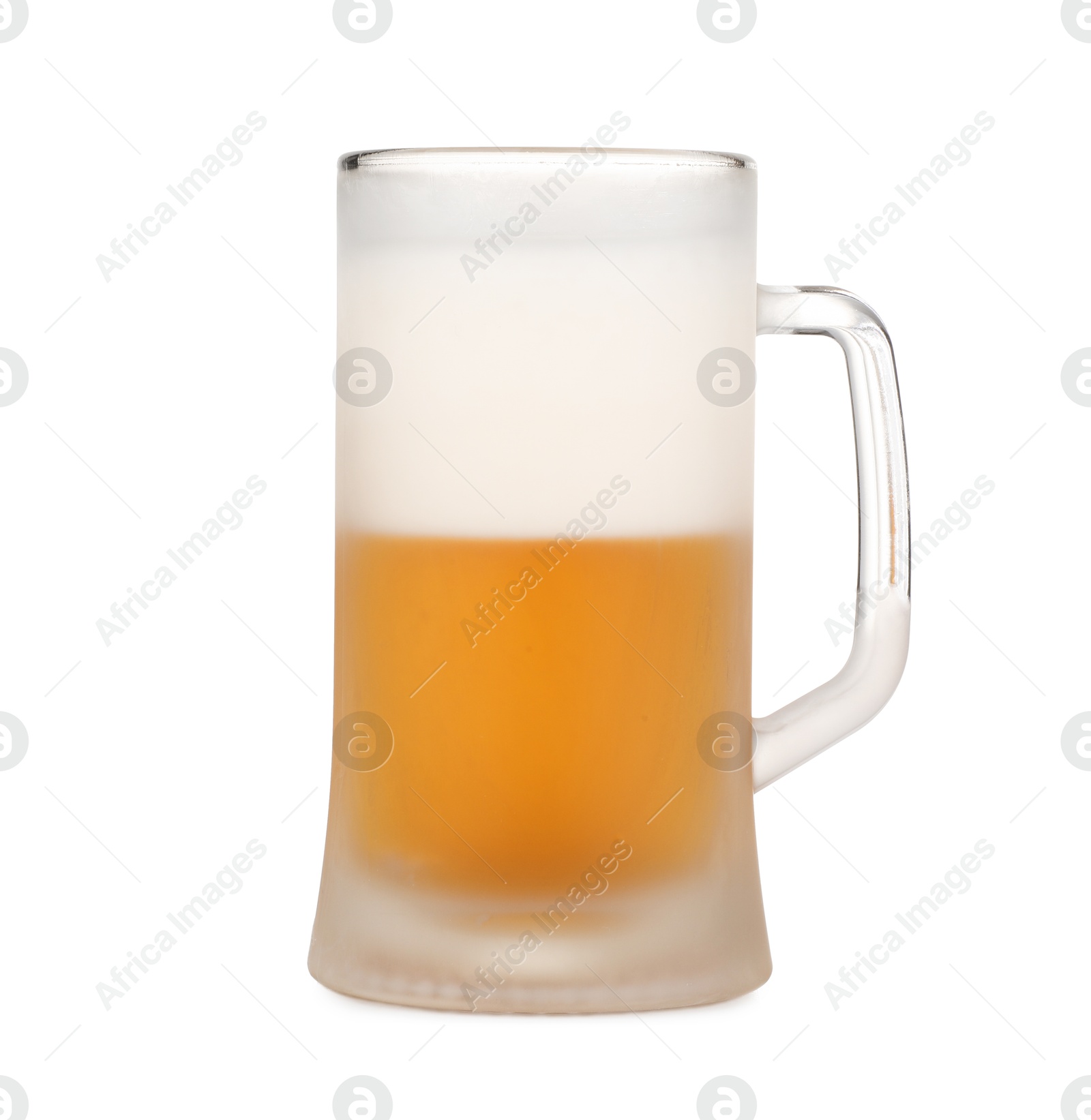 Photo of Glass mug of fresh beer isolated on white