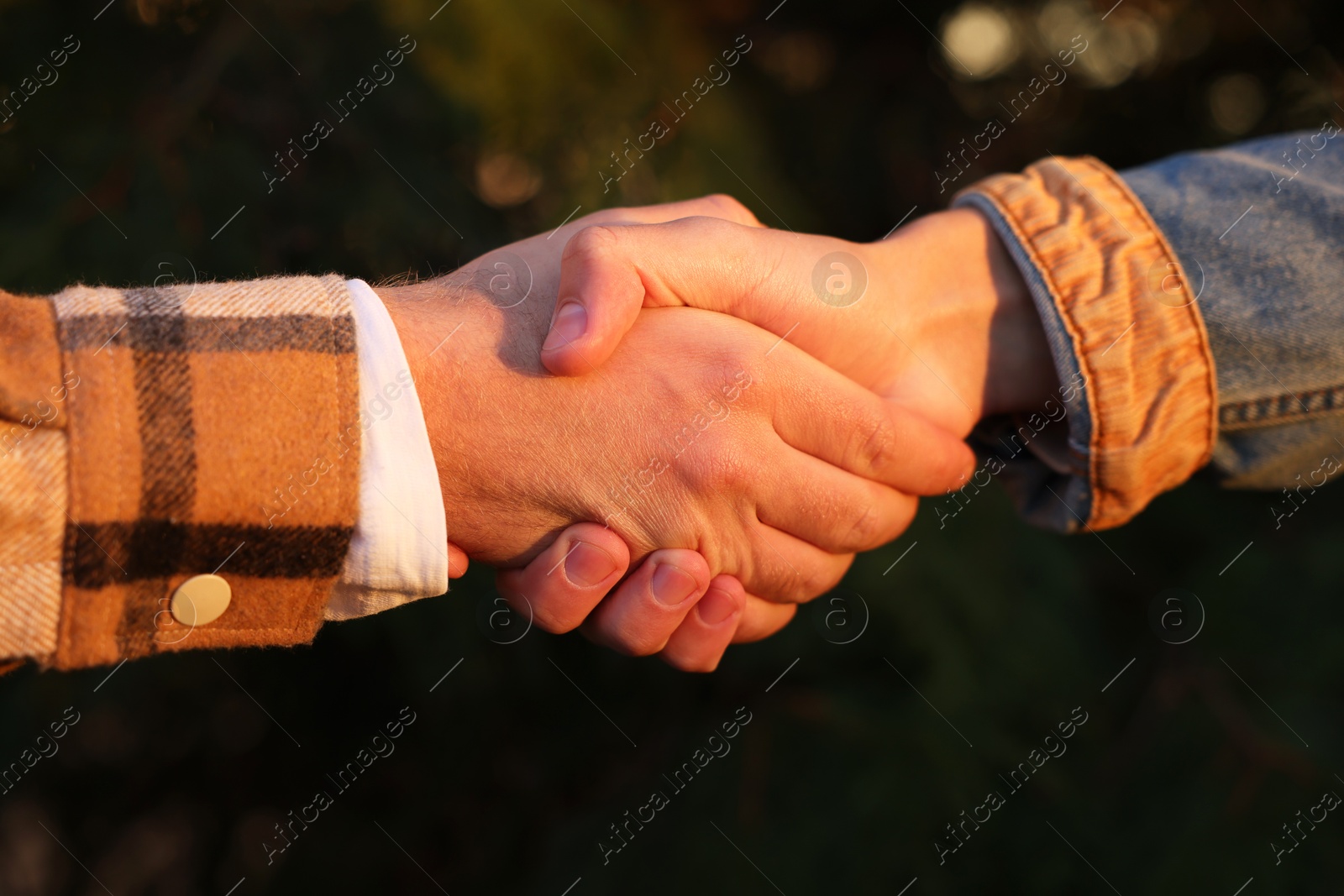 Photo of Help and support. People holding hands outdoors, closeup