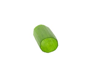 Photo of Piece of fresh chopped green onion isolated on white