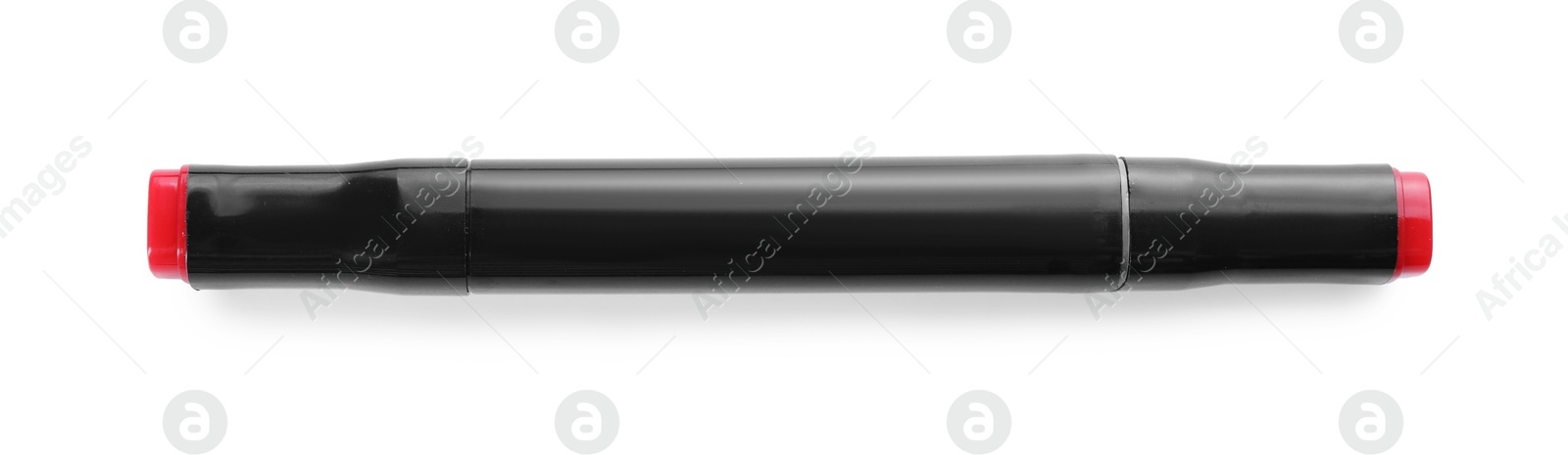 Photo of One double sided marker isolated on white, top view