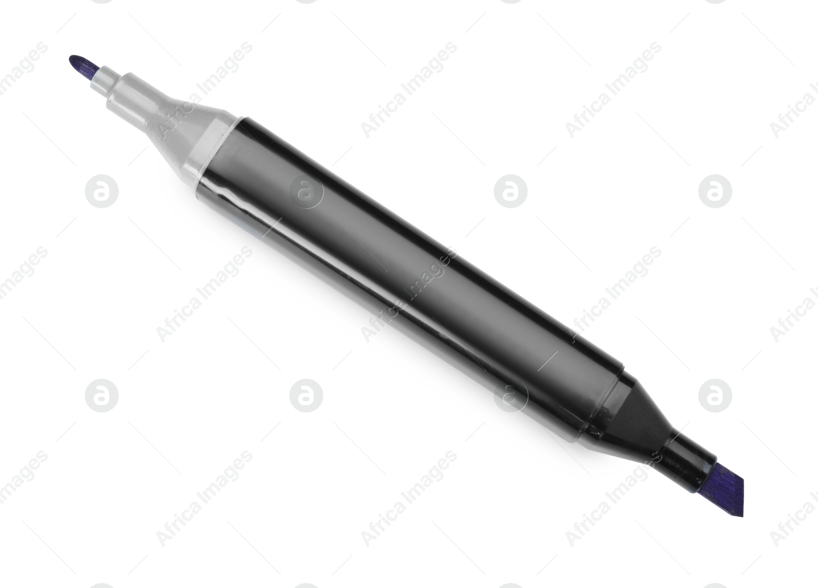 Photo of One double sided marker isolated on white, top view