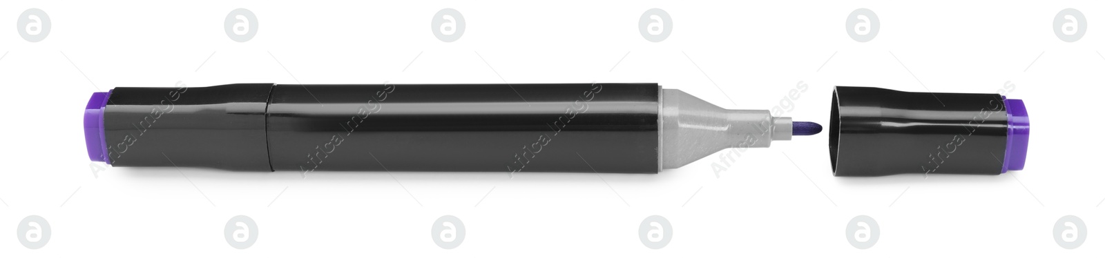 Photo of One double sided marker isolated on white