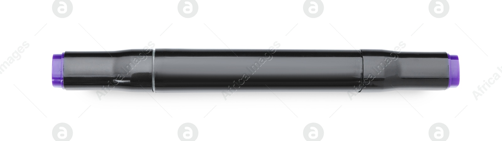 Photo of One double sided marker isolated on white, top view