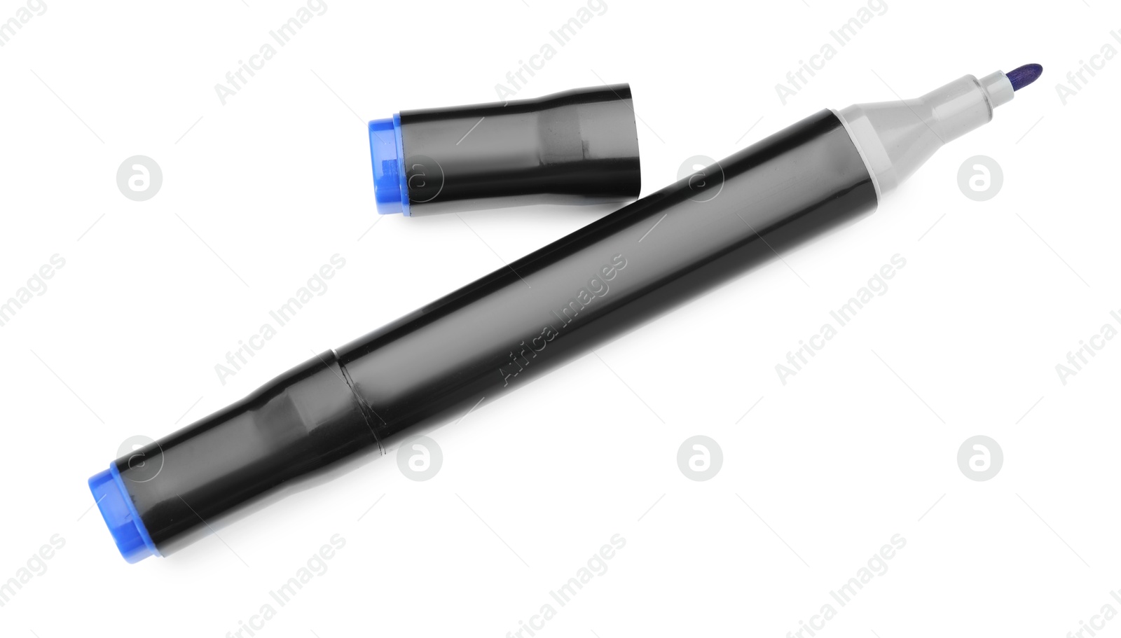 Photo of One double sided marker isolated on white, top view