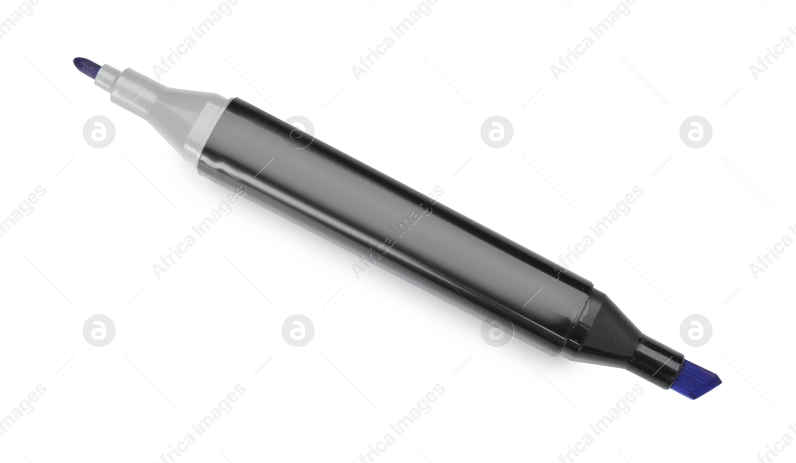 Photo of One double sided marker isolated on white, top view