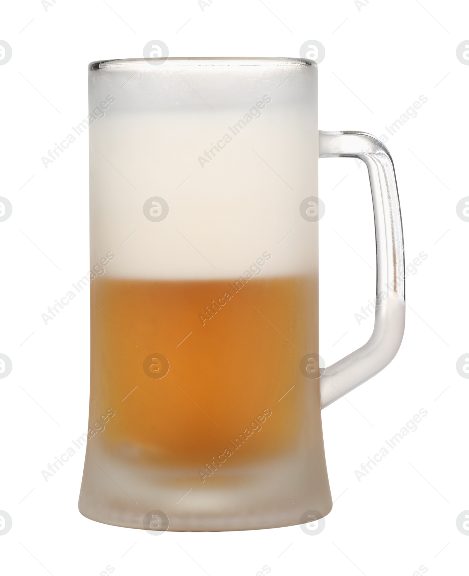 Photo of Glass mug of fresh beer isolated on white