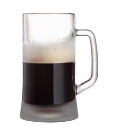 Photo of Half full mug of beer isolated on white